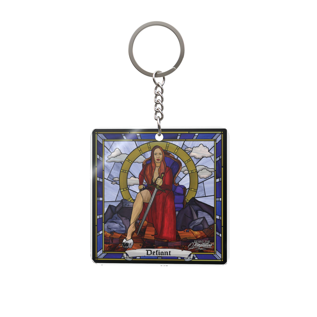 Defiant Artwork Square Keychain