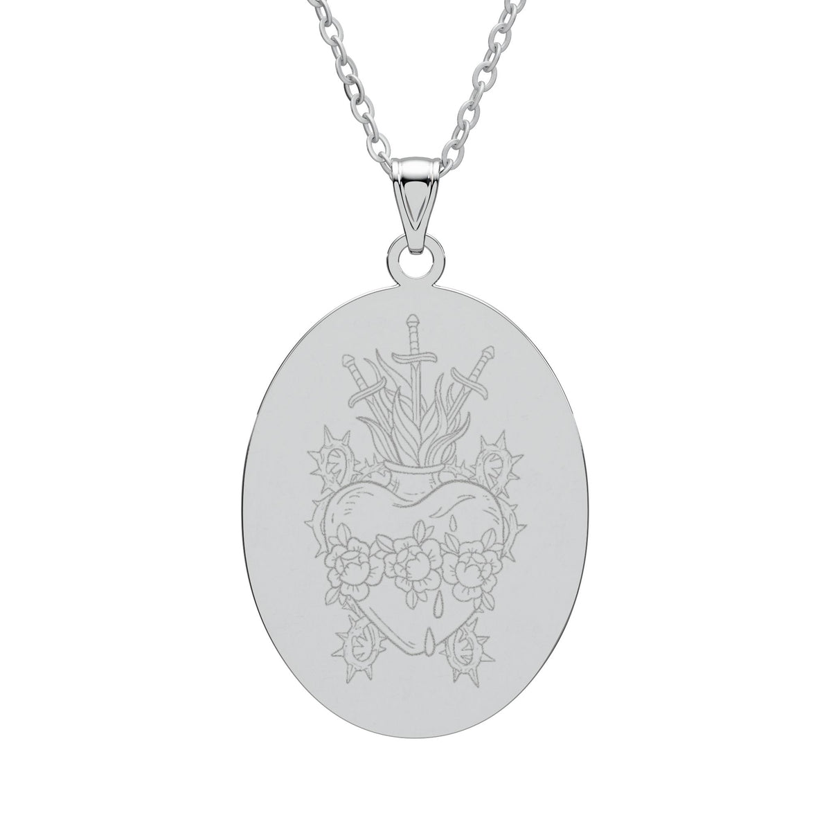 Heart Artwork Oval Pendant